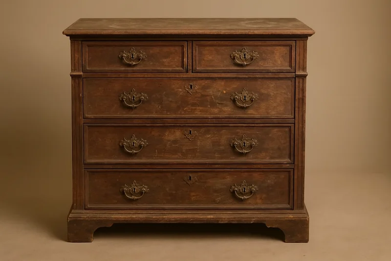 Worn antique dresser before refinishing