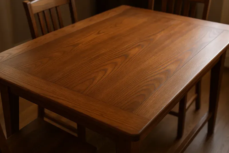 Dining table refinished with a hand-rubbed finish