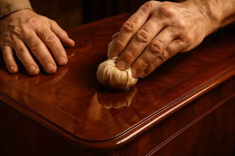 French polishing of fine wood furniture in Saint Paul, MN by Dale's Furniture Refinishing